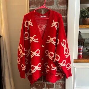 Oversized Bow Cardigan Sweater